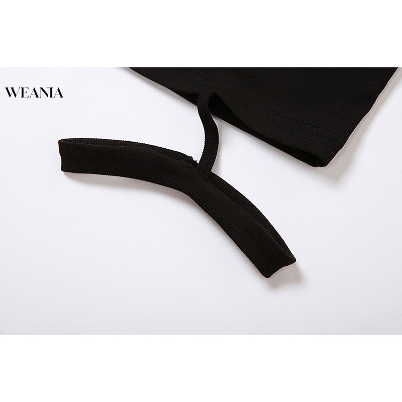 Weania Đầm Lưới Ôm Sát Chân Phối Dây Xích Hoa Hồng Ghép Nối Gợi Cảm Cho Nữ