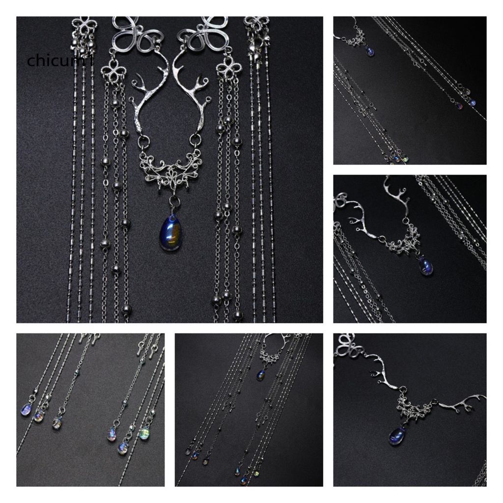 Băng Đô Hợp Kim Dáng Dài Đính Đá Thanh Lịch Cho Nữ