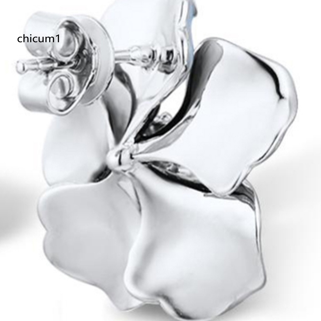 Khuyên Tai CC Hình Hoa Đính Đá Zircon Bằng Hợp Kim Không Gây Dị Ứng Cho Cuộc Sống Hàng Ngày