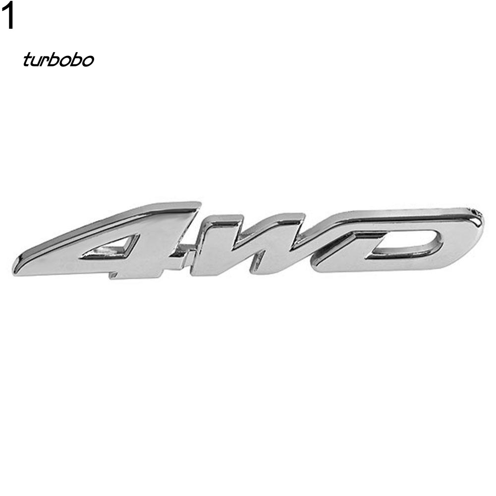 Miếng DáN Kim LoạI Trang Trí Đuôi Xe Hơi Thể Thao turbobo 4WD V6 V8