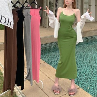 DUNEA Đầm Đuôi Cá Sát Nách Ôm Dáng Co Giãn Cho Nữ