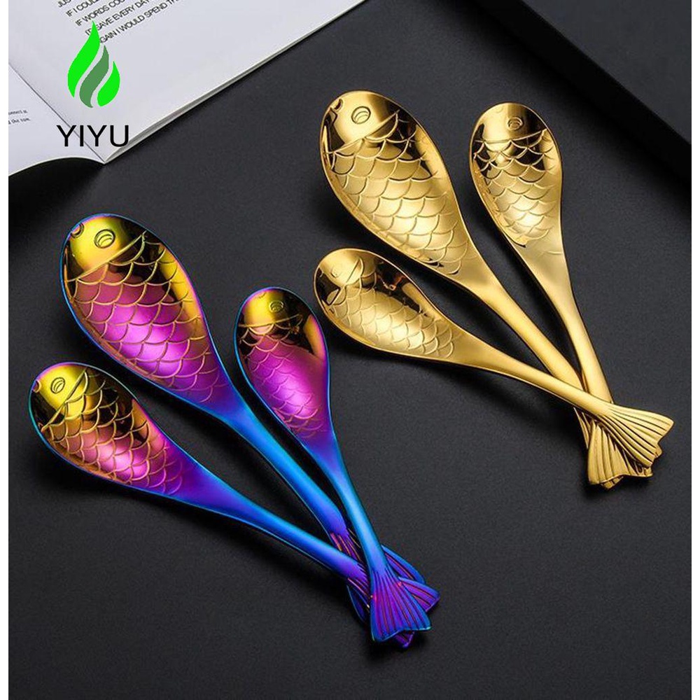 YIYU Muỗng Khuấy Bằng Thép Không Gỉ 304 Họa Tiết Hoạt Hình