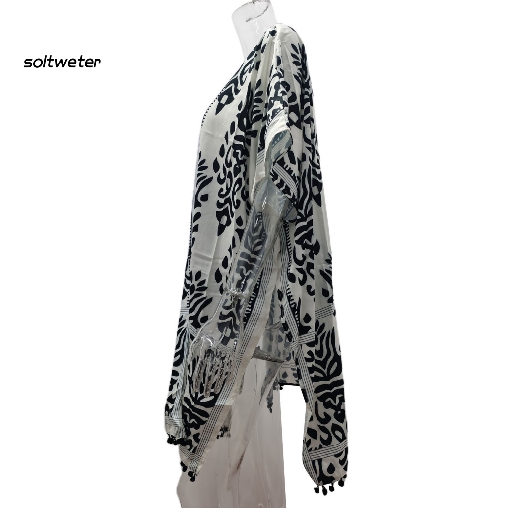 Bộ Đồ Bơi Tay Lỡ Che Nắng In Họa Tiết Phong Cách Boho Cho Nữ