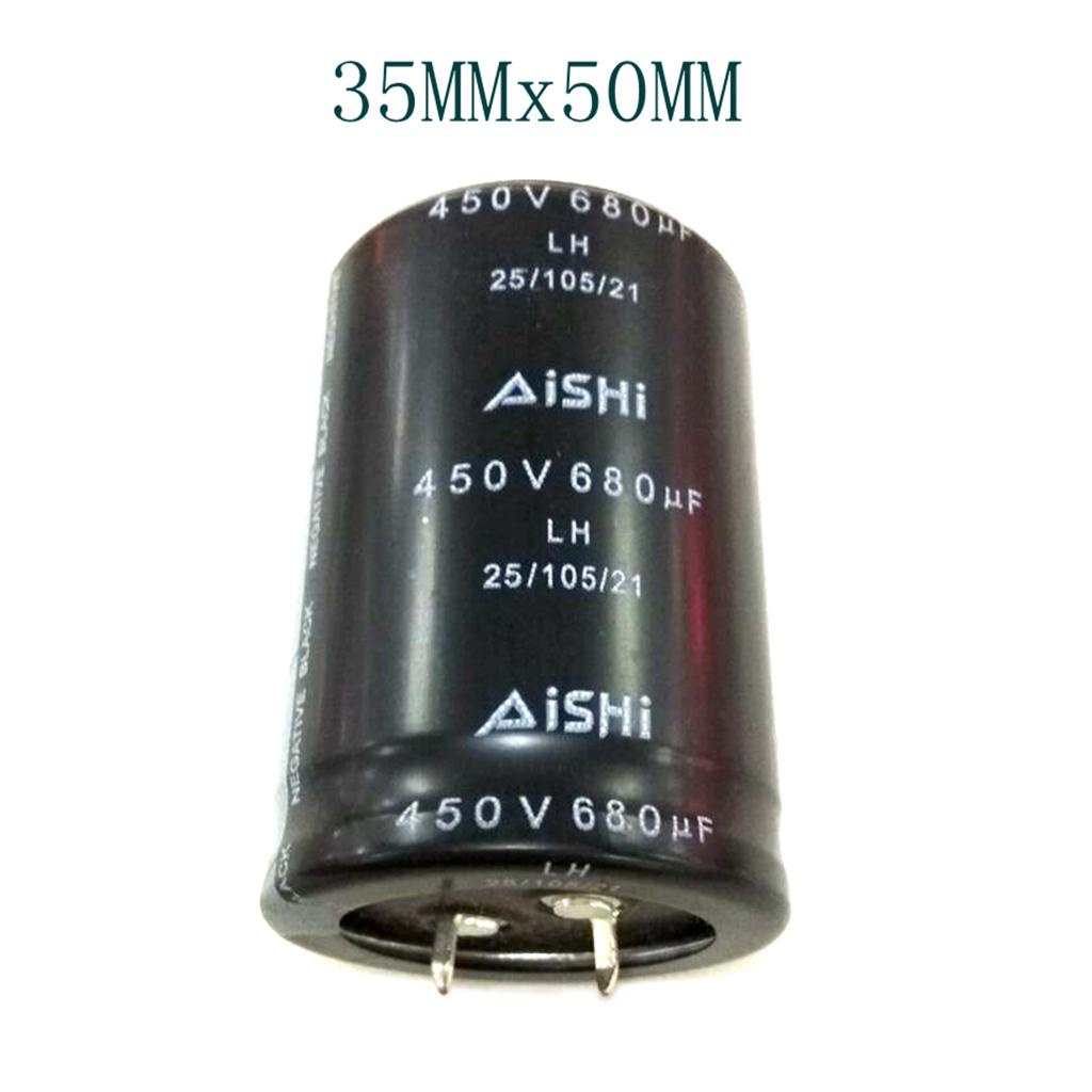 Tụ Điện Nhôm 680uF 450V + / - 20% - 25C Sang + 105C 35x50mm Chuyên Dụng