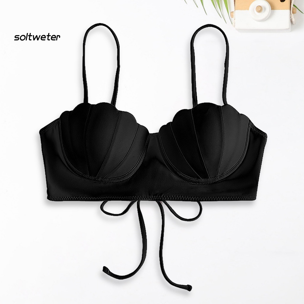 Áo Bơi Hai Dây Có Mút Nâng Ngực Màu Sắc Đơn Giản Cho Nữ