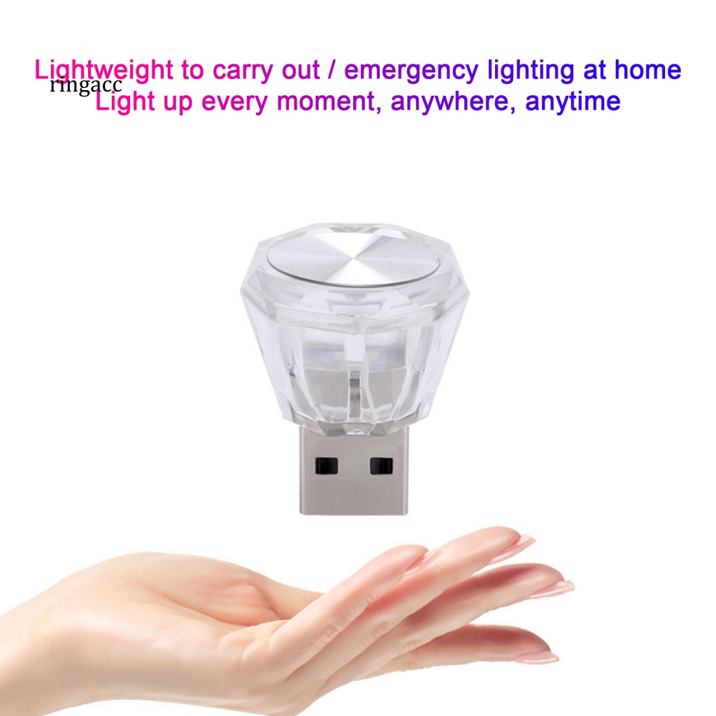 Rga Đèn Ngủ LED Giao Diện USB Tạo Không Khí Thông Dụng Cho Xe Hơi