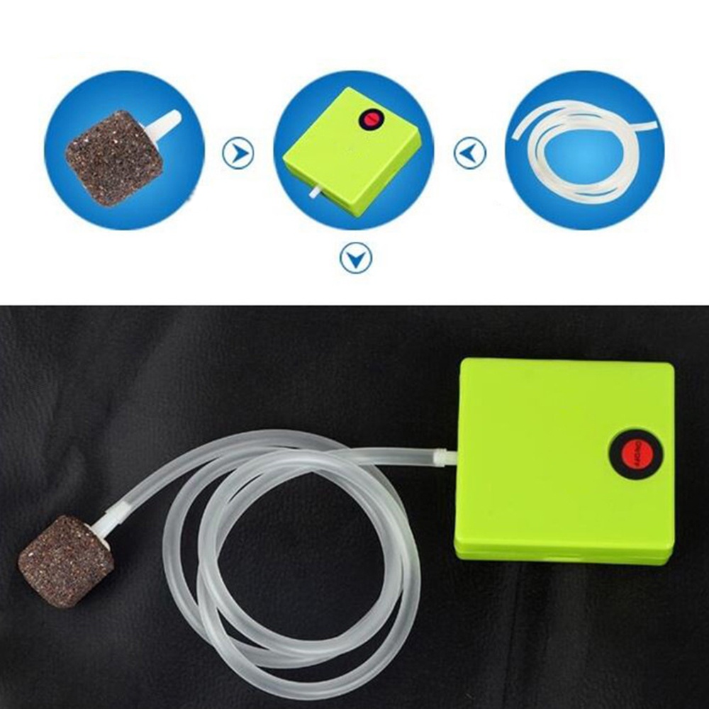 Bể cá hoạt động bằng pin khô máy bơm không khí máy sục khí oxy với đá không khí