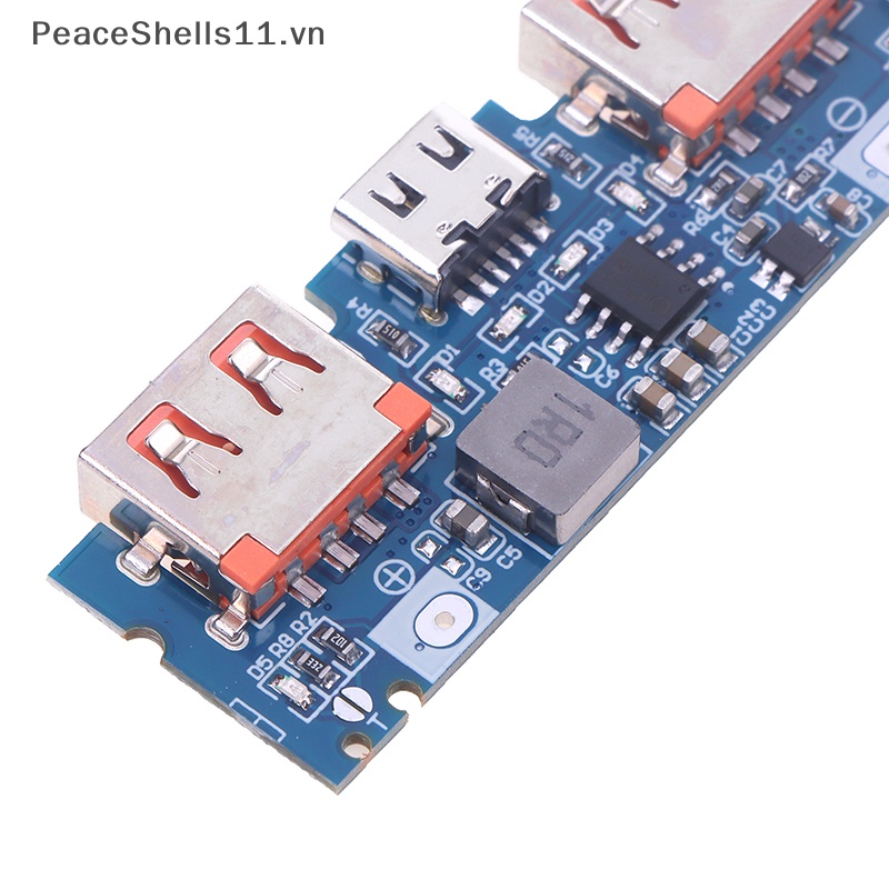 Bảng Mạch Tăng Áp 5V 2.4A Micro Type-C USB Kép 18650 Có Đèn LED