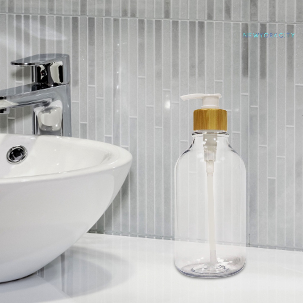 Bình Nhựa Trong Suốt 500ml Đựng Dầu Gội Dạng Nhấn Tiện Dụng