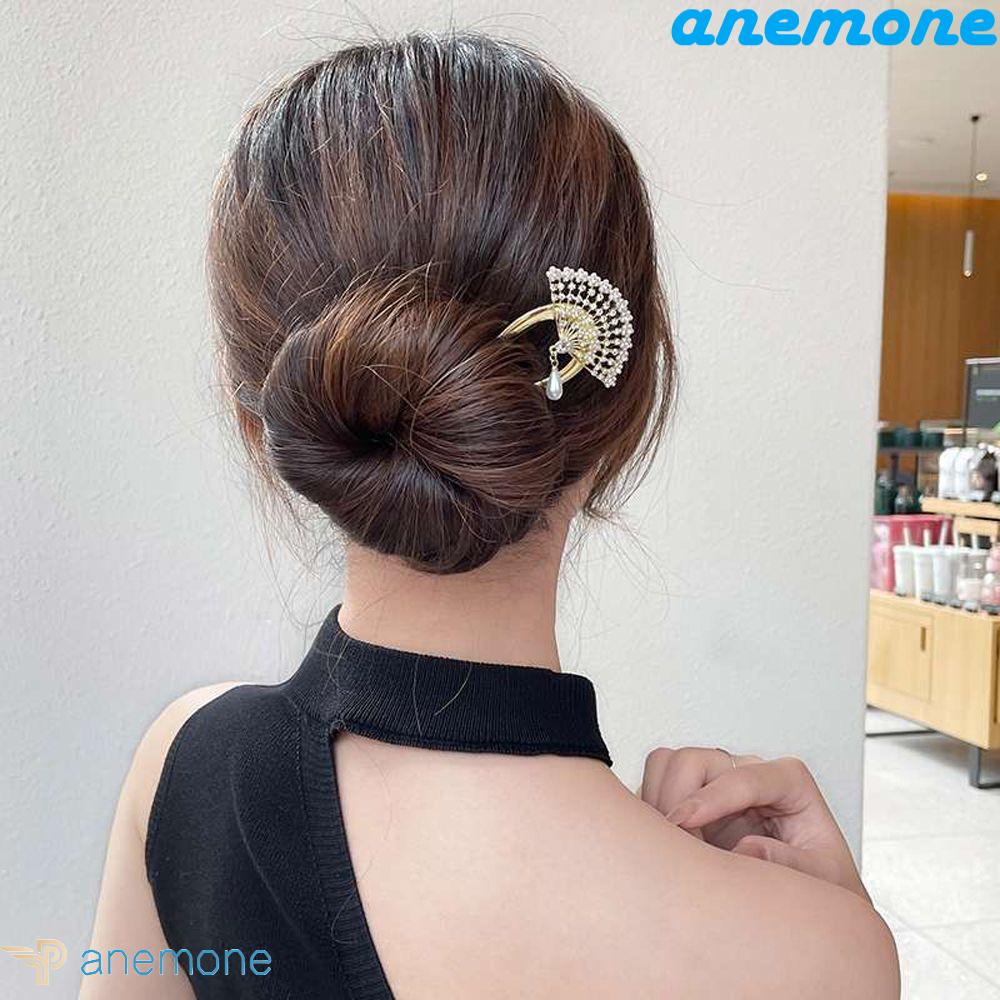 ANEMONE Trâm Cài Tóc Kim Loại Hình Chữ U Thanh Lịch Cho Nữ