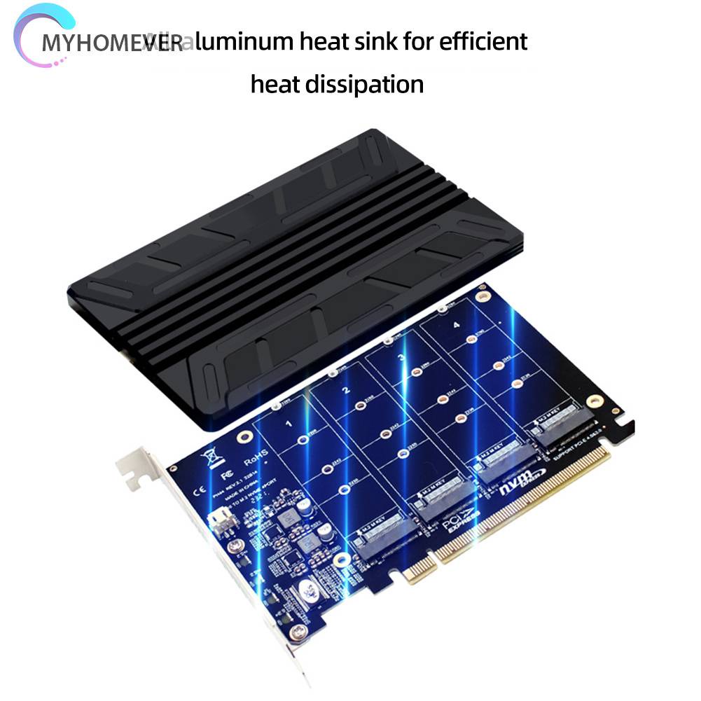 Thẻ Chuyển Đổi Mở Rộng NVME M.2 MKEY SSD RAID Kèm Tản Nhiệt