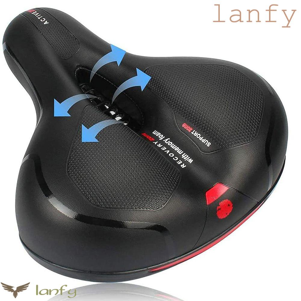 LANFY Yên Xe Đạp Bản Rộng Phản Quang Khoét Rỗng Chống Sốc Chống Mưa Thoáng Khí Cho Nam Và Nữ