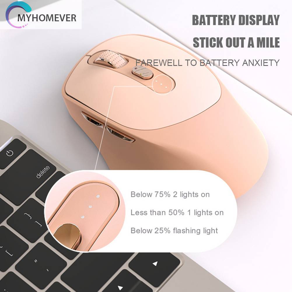 Chuột Không Dây Mini 2.4Ghz 6 Phím 4000dpi Sạc USB Type-C 500mAh