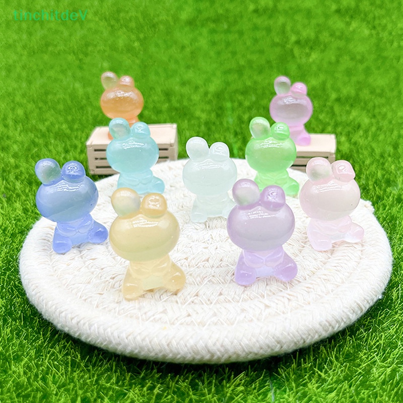 [TinchitdeV] Bộ 2 Thỏ Nhựa Dạ Quang Mini Dễ Thương Trang Trí Xe Hơi