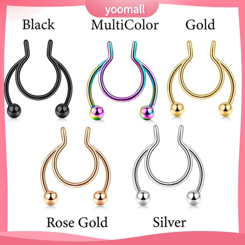 Khuyên Kẹp Mũi Bằng Thép Không Gỉ Thời Trang Unisex