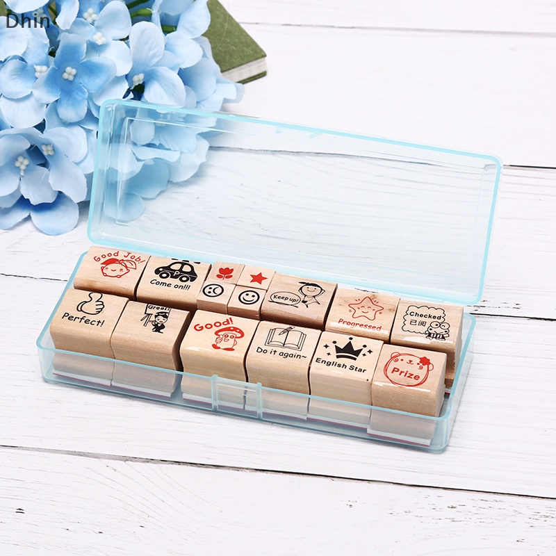 [Dhin] 15x Teachers Stampers Self Inking Praise Reward Stamps Motivation Sticker School COD