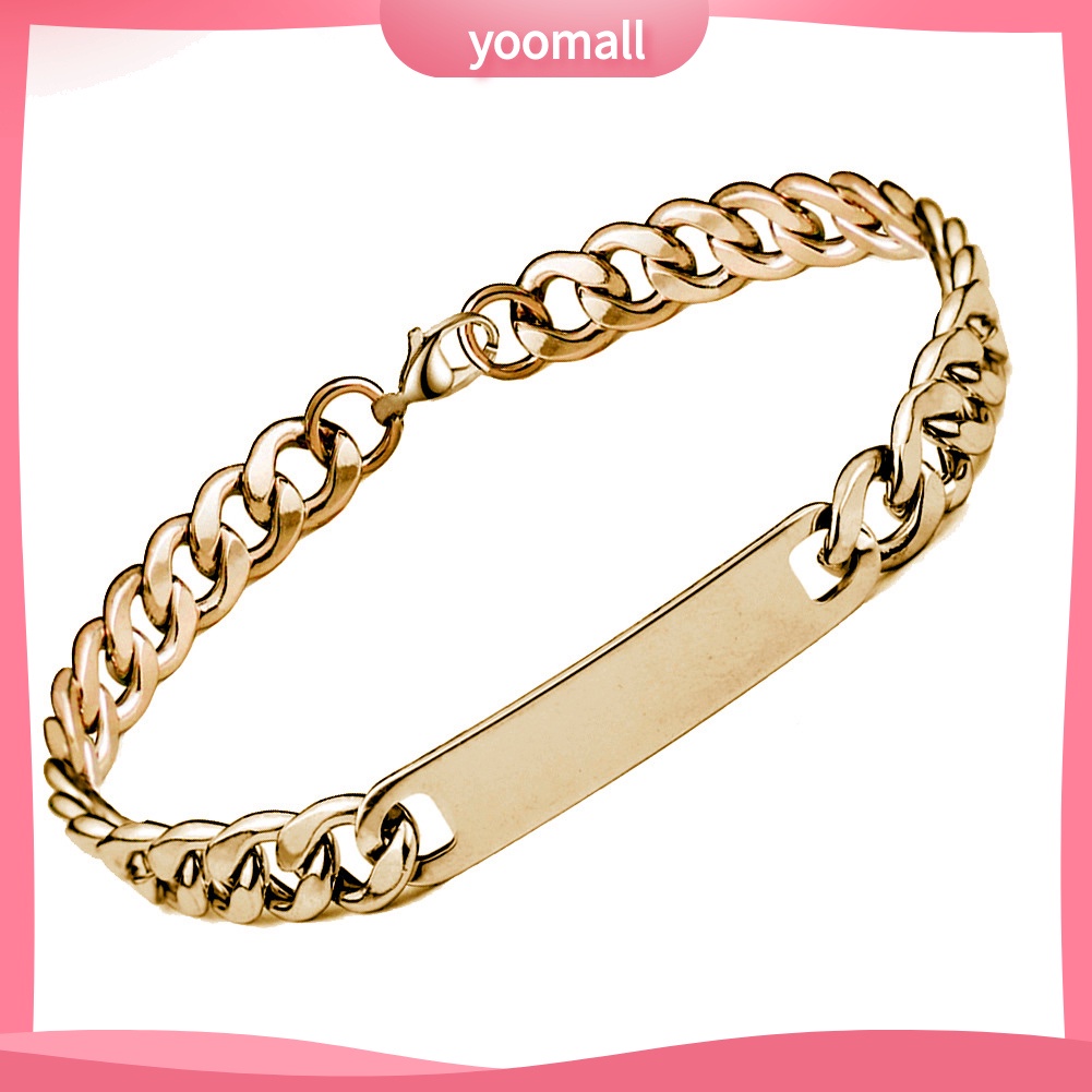 Vòng Tay Dây Xích Tráng Gương Chất Liệu Thép Không Gỉ Thời Trang Cho Nam
