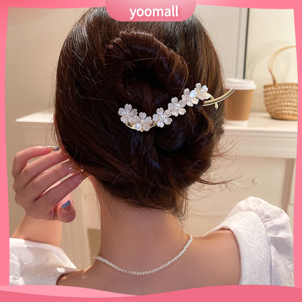 Kẹp Tóc Càng Cua Hình Chữ S Đính Ngọc Trai Giả Thanh Lịch Cho Nữ