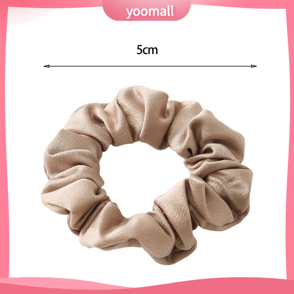 Bộ 2 Dây Buộc Tóc Co Giãn Chống Rơi Màu Trơn Xinh Xắn