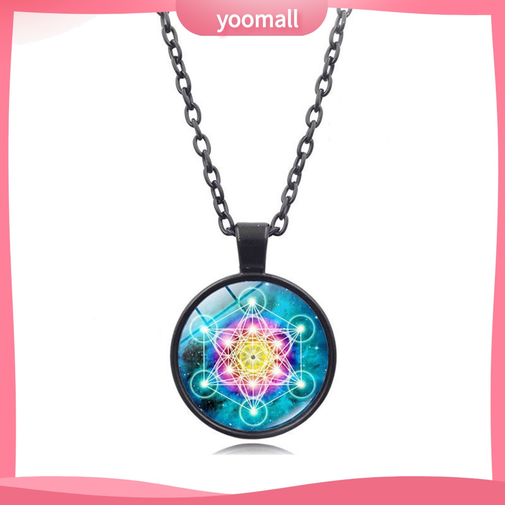 [YM] Vòng cổ Mặt Tròn Kính Cabochon Cổ Điển Unisex