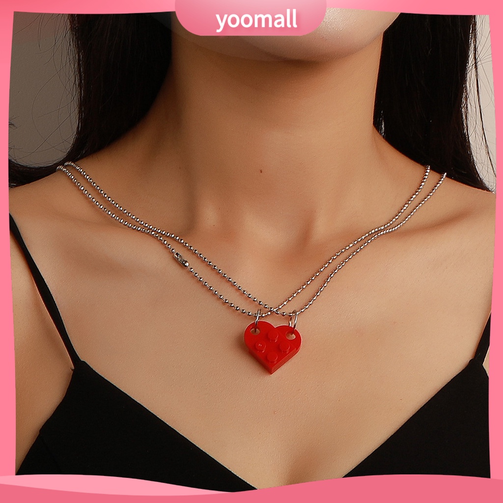 Set 2 Vòng Cổ Choker Hình Mảnh Ghép Trái Tim Cho Cặp Đôi