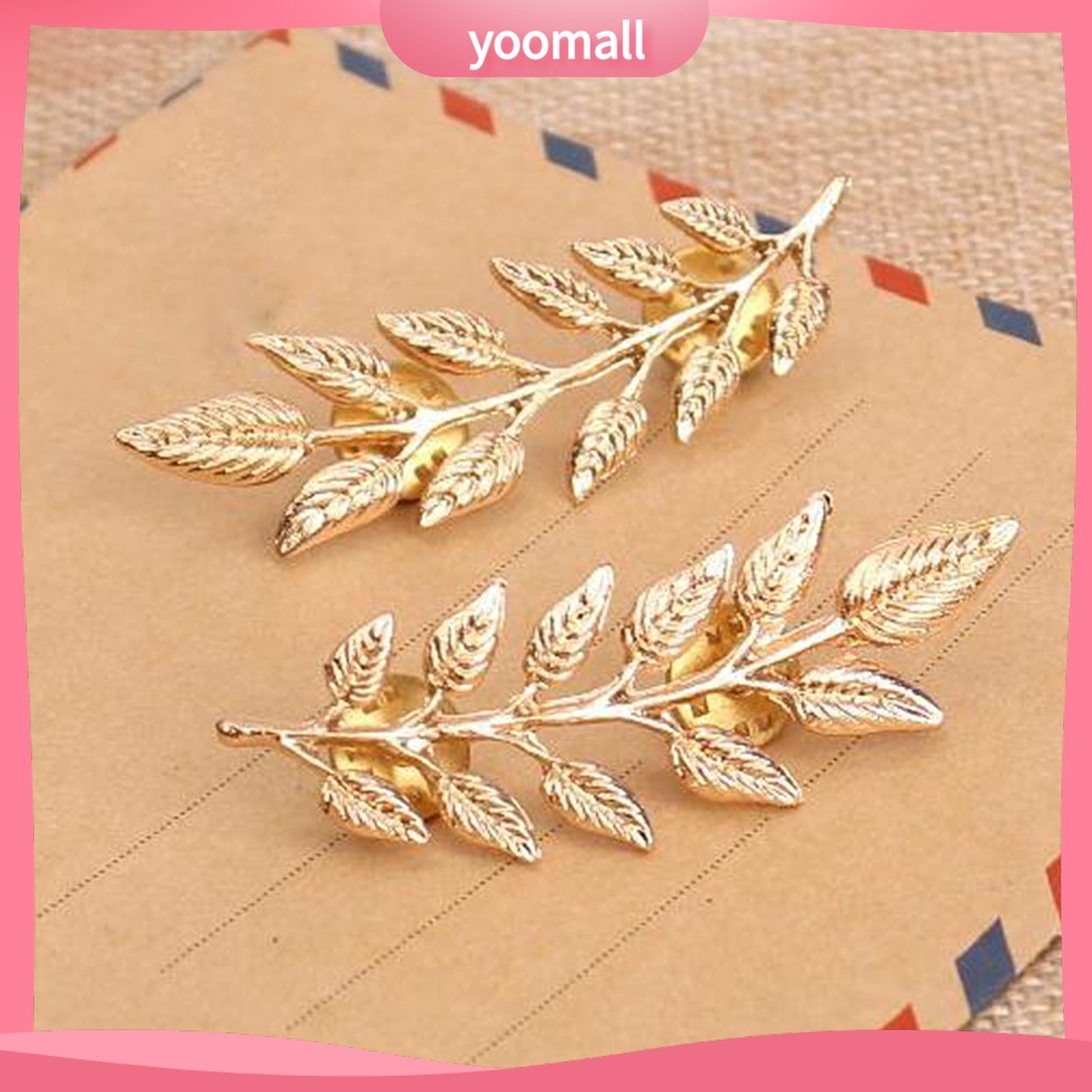 1 Cặp Ghim Cài Áo Hình Chiếc Lá Xinh Xắn