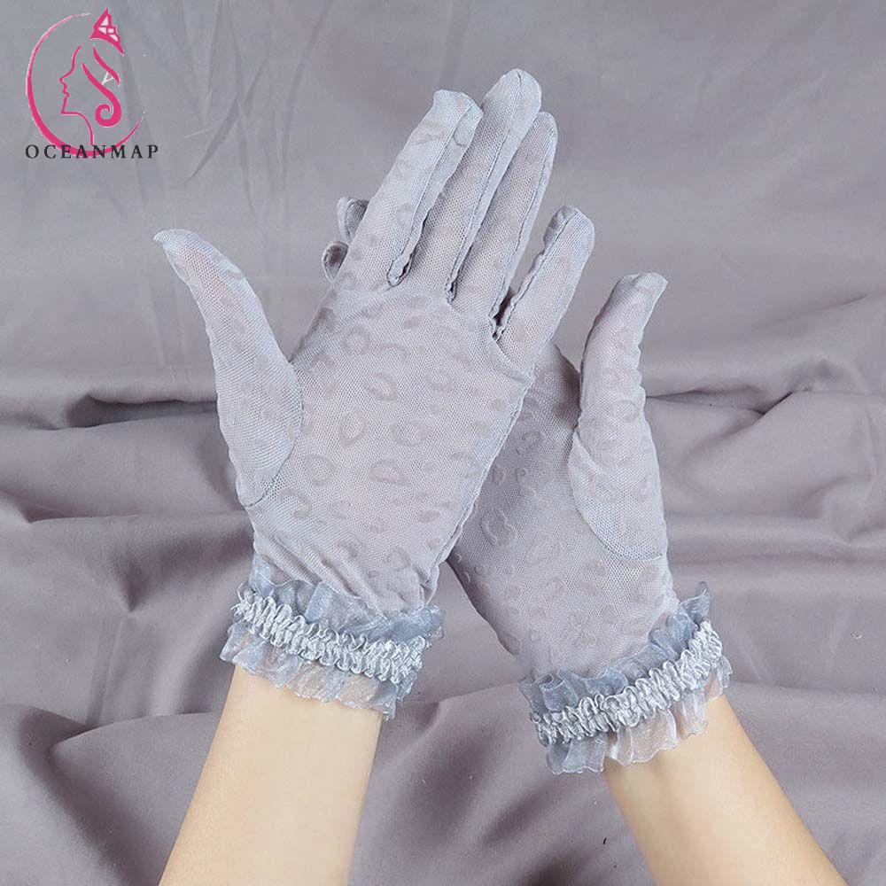 OCEANMAP Găng Tay Họa Tiết Da Báo Thời Trang Dành Cho Nữ