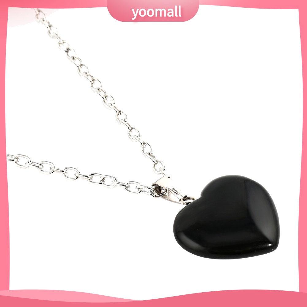 Vòng cổ Mặt Đá Tự Nhiên Hình Trái Tim Thời Trang Cho Nữ