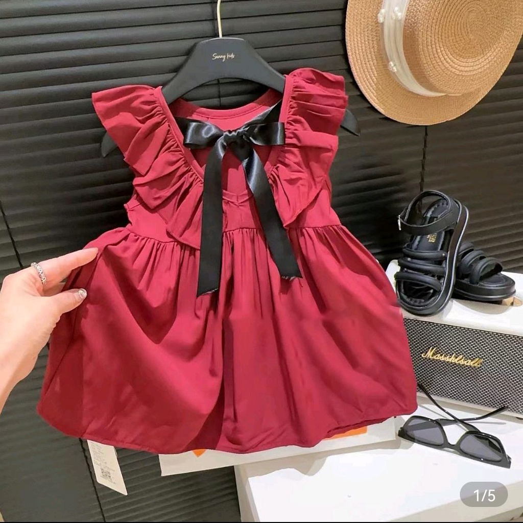 Hàng Có Sẵn Đầm Hai Dây Mùa Hè Phong Cách Hàn Quốc Ngọt Ngào Thời Trang Cho Bé Gái