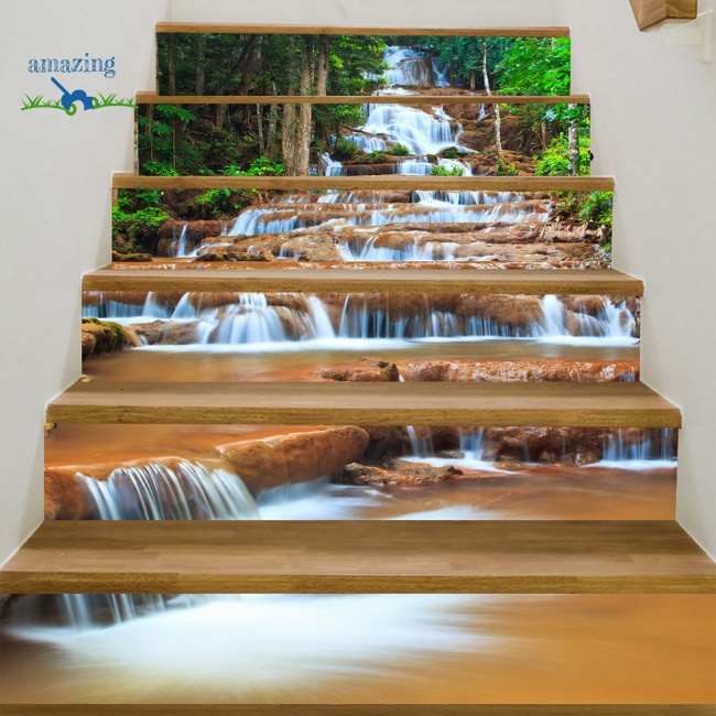 Miếng Dán Trang Trí Cầu Thang Hình Tháp Nước 3D Độc Đáo