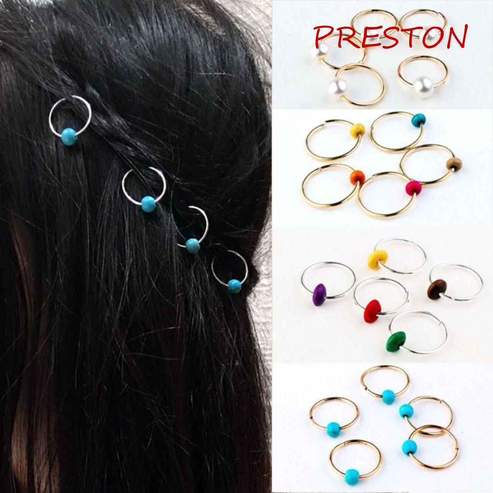 Bộ 5 Vòng Kẹp Bện Tóc Bằng Hợp Kim Nhiều Màu Sắc Phong Cách Châu Phi