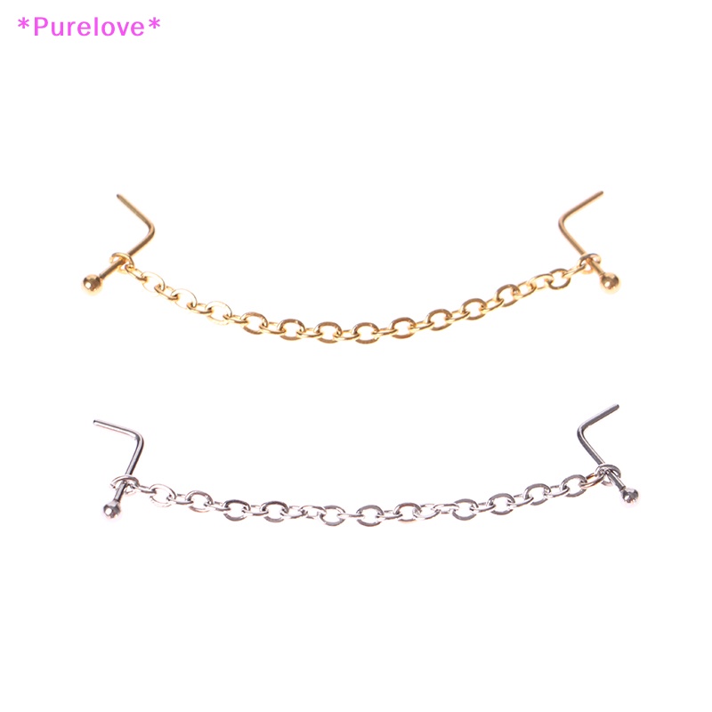 Khuyên Mũi Thép Không Gỉ Đính Đá Zircon Mới