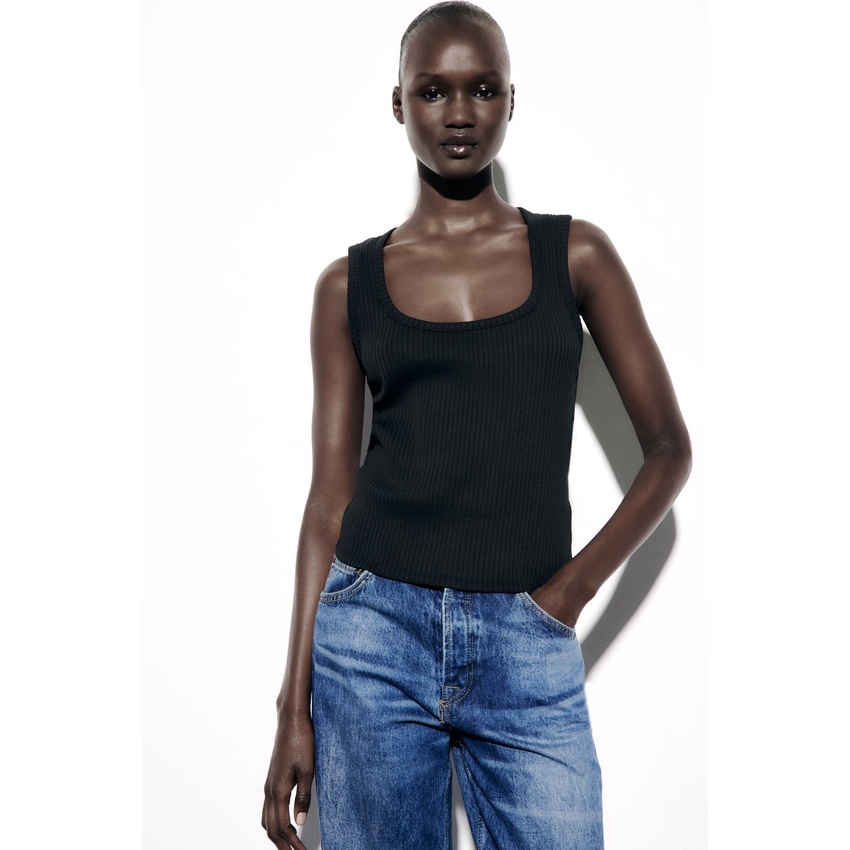 Áo ba lỗ dáng dài Zara chính hãng