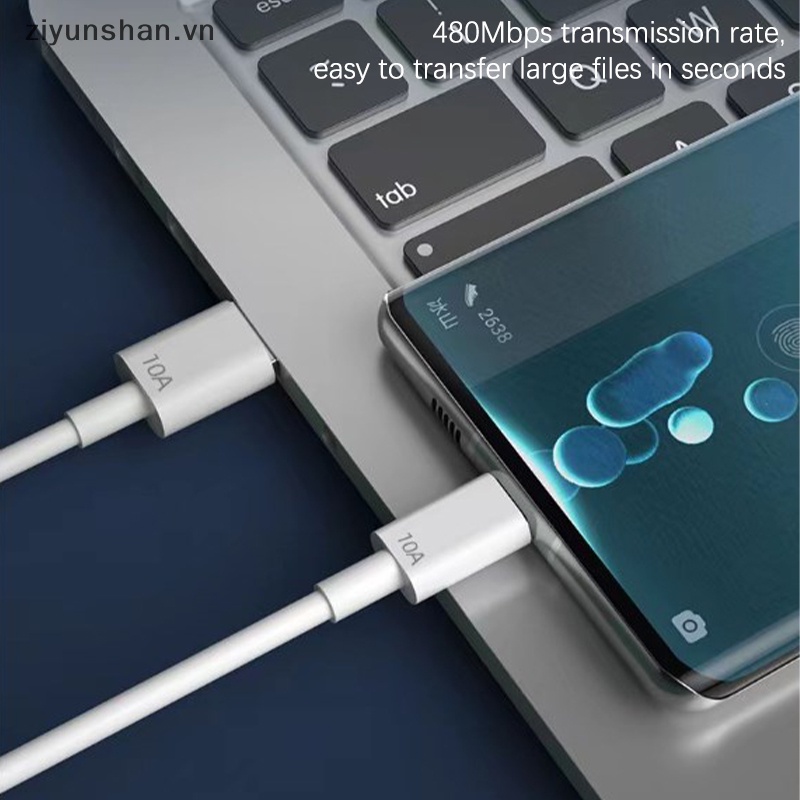Dây Cáp Sạc Nhanh ziyunshan 120W 10A USB Type C Cho Điện Thoại