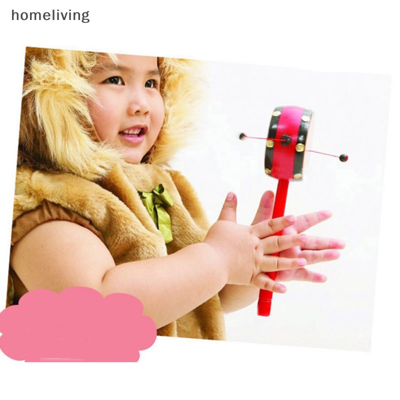 Trống Lục Lạc Đồ Chơi Bằng Nhựa Màu Đỏ Đen Phong Cách Trung Hoa Truyền Thống Dành Cho Trẻ