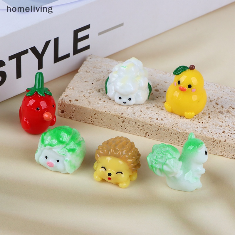 Set 2 Phụ Kiện Trang Trí Phong Cảnh diy Hình Rau Củ Quả Bằng Nhựa resin Dễ Thương