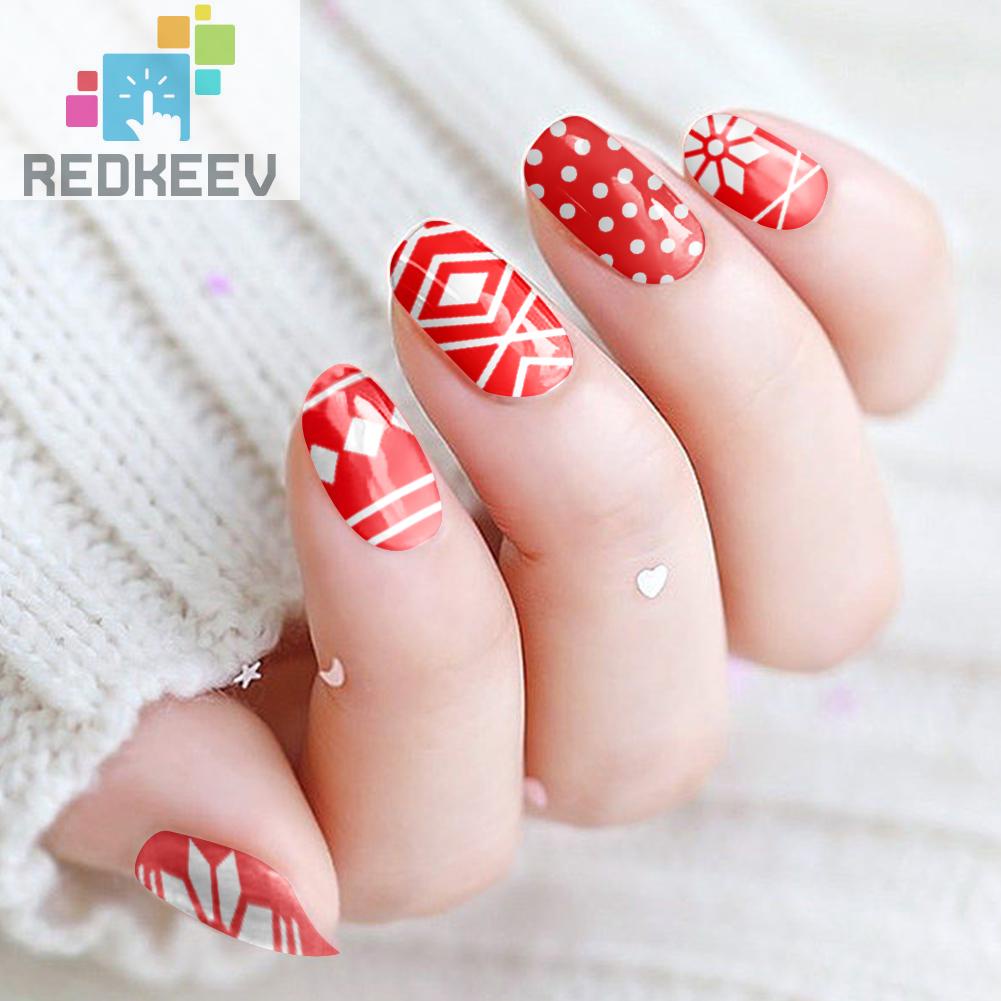 Set 4 Tấm Decal Nước Tự Dính Họa Tiết Giáng Sinh Trang Trí Móng Nghệ Thuật DIY Cho Nữ