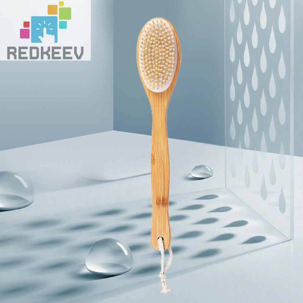 Bàn Chải Mát Xa Tẩy Tế Bào Chết Lưng Hai Mặt Bằng Gỗ Kèm Dây Thừng Cho SPA