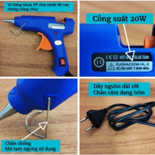 Súng Bắn Keo Nến Silicon Lớn/Nhỏ 20W, 60W, 100W -  Không bị vỡ và không làm nóng tay