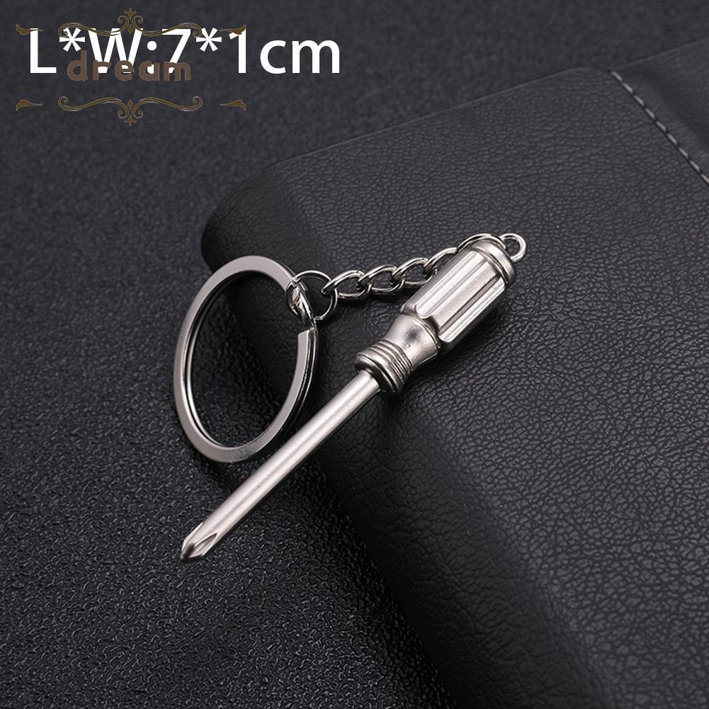 【DREAMLIFE】Unique Metal Wrench Keychain Compact 3D Keyring Cute Car Key Ring Chain
