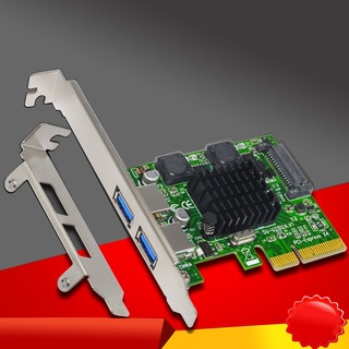 Usb 3.1 pci express card 2-ports superspeed usb 3.1 10gbps raiser adapter pcie pci-e 3.0 x4 asmedia asm3142 chipset cho máy tính để bàn