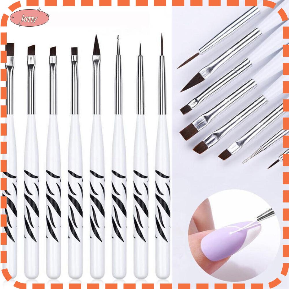 Set 8 Cọ Vẽ Trang Trí Móng Tay 3d Bền Bỉ Tiện Dụng