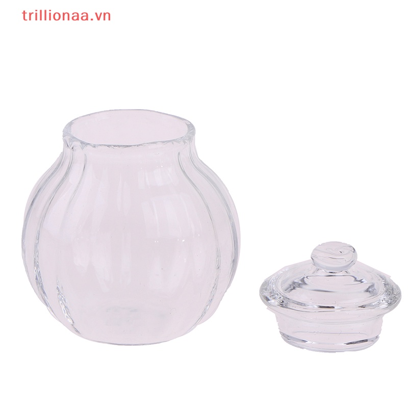 Bình Thủy Tinh Tròn Mini Đựng Kẹo 1: 12 Trang Trí Nhà Búp Bê