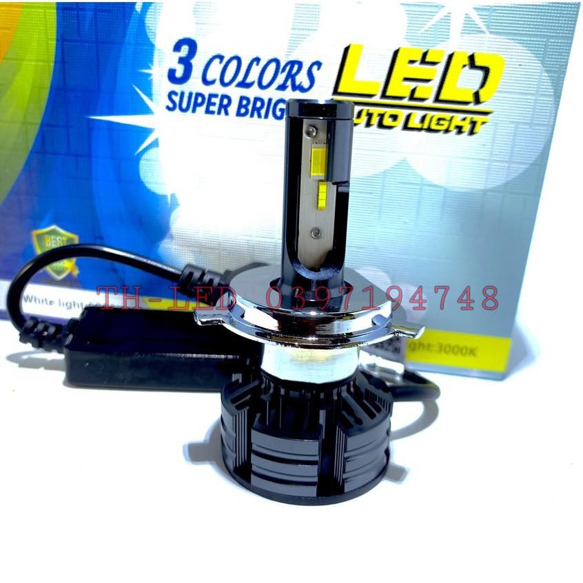 Đèn pha LED T6 3 màu, chíp led taiwan Cao cấp - 32w Chân H4