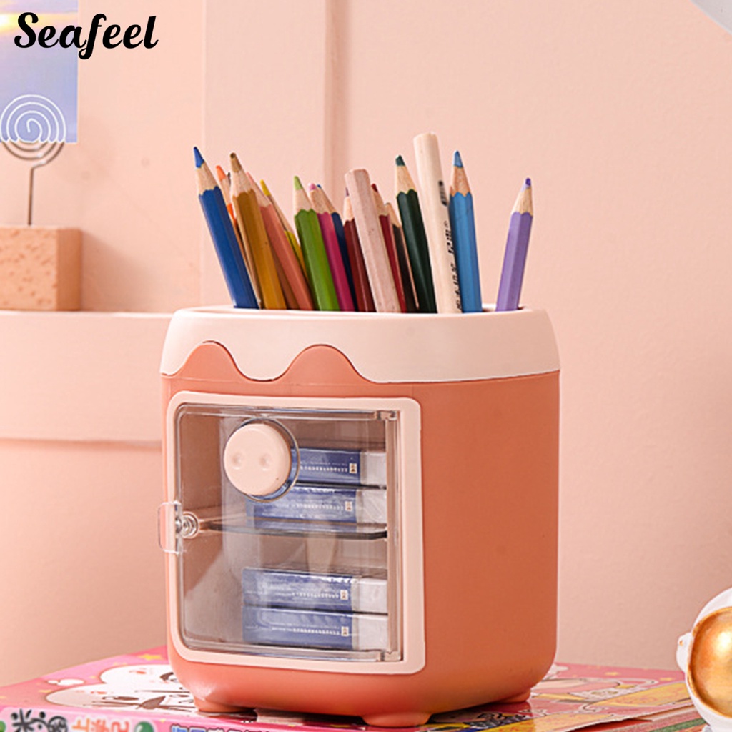Giá Đỡ Bút Viết Họa Tiết Hoạt Hình Dễ Thương Sức Chứa Lớn Đa Năng