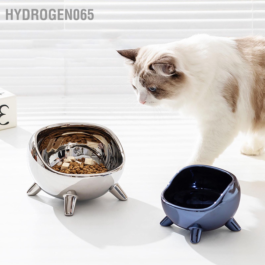 Hydrogen065 Bát cho mèo Chiều cao phù hợp Gương gốm an toàn Ổn định Công suất lớn dành thú cưng chó Thú