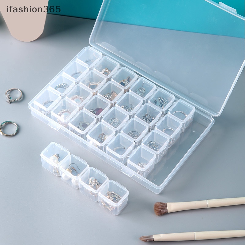 Hộp Nhựa Rỗng Trong Suốt 28 Ngăn Đựng Hạt / Trang Sức / Móng Tay Tiện Dụng ifashion365