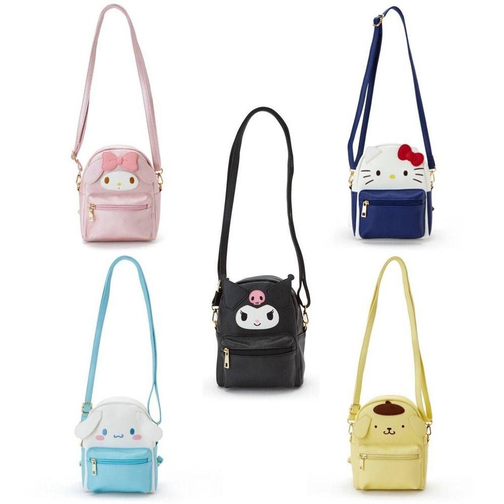 Shanhai kuromi Túi Đeo Chéo Vai Bằng Da pu Chống Thấm Nước Sức Chứa Lớn Họa Tiết Hoạt Hình my melody Cho Học Sinh