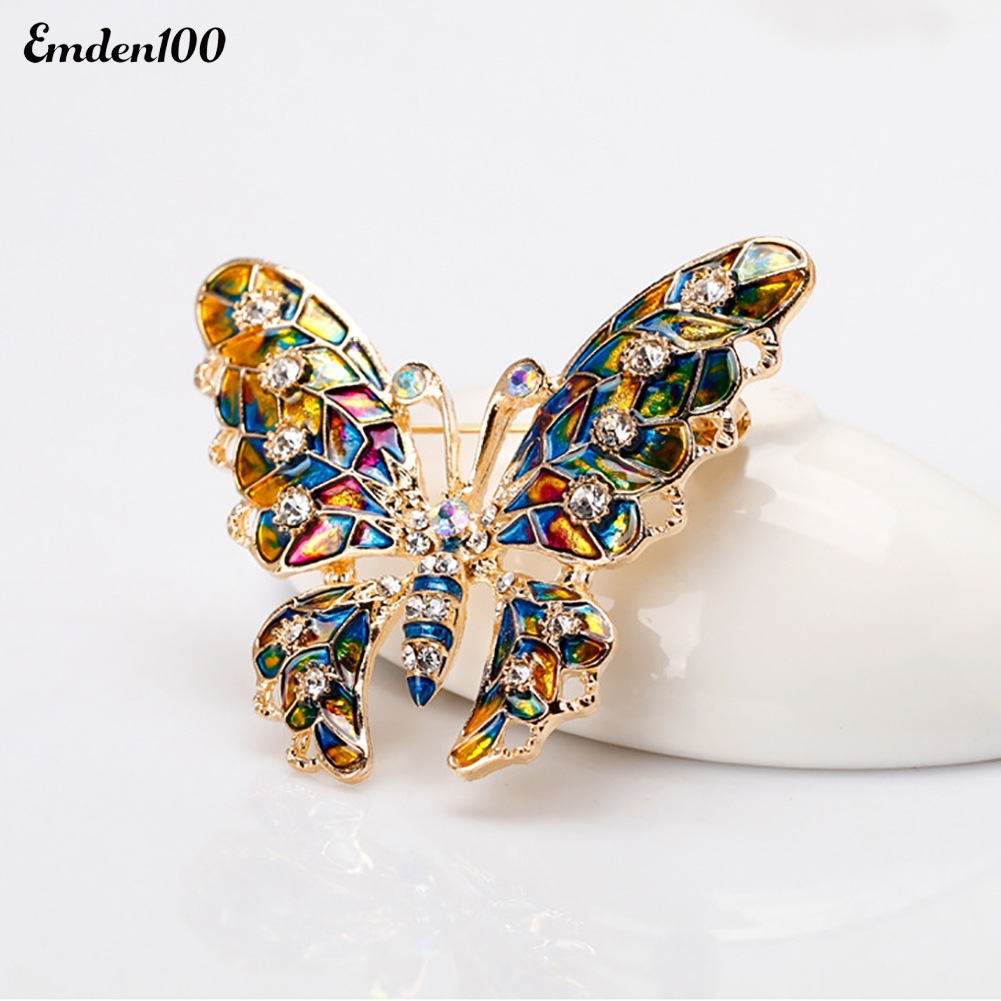 Trâm Cài Áo Hình Bướm Bằng Đá Nhiều Màu Thời Trang