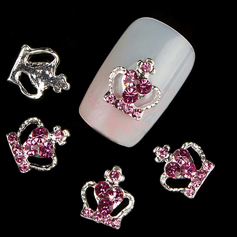 Set 10 Phụ Kiện Đính Trang Trí Móng Nghệ Thuật Hình Vương Miện 3D DIY